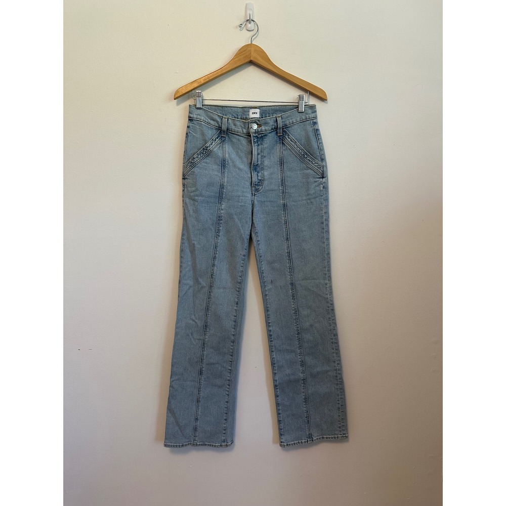 Edwin Light Wash High Rise Straight Leg Front Seam Utility Jeans | Size‎ 28